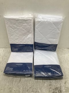 4 X ASSORTED BEDDING ITEMS TO INCLUDE SOAK & SLEEP CLASSIC SOFT TOUCH PILLOW PROTECTORS: LOCATION - B3