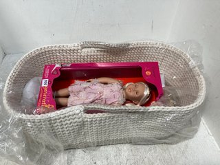 OUR GENERATION ELEANOR DOLL TO INCLUDE MOSES BASKET IN CREAM: LOCATION - B0