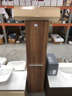 (COLLECTION ONLY) DURAVIT WALL HUNG 1 DOOR CABINET IN MAT WALNUT 1330 X 300 X 250MM - RRP £675: LOCATION - C2