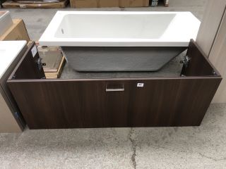 (COLLECTION ONLY) DURAVIT WALL HUNG 1 DRAWER SINK UNIT IN DARK OAK 1200 X 480MM - RRP £1569: LOCATION - C3