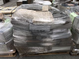 PALLET OF ASSORTED TILES TO INCLUDE TILED MOSAIC WALL SHEETS APPROX RRP £2000: LOCATION - D2 (KERBSIDE PALLET DELIVERY)