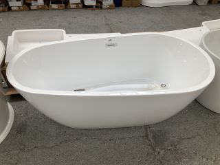 1500 X 750MM MODERN TWIN SKINNED DESIGNER STYLE FREESTANDING BATH WITH INTEGRAL SPRUNG WASTE & OVERFLOW - RRP £1298: LOCATION - C4