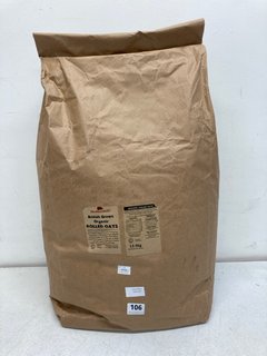 HODMEDOD'S 12.5KG BAG OF BRITISH GROWN ORGANIC ROLLED OATS - BBE 12.07.2025: LOCATION - WH3