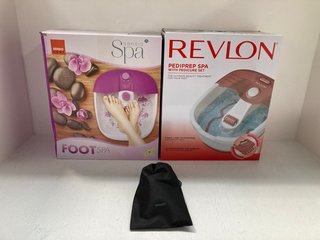 3 X ASSORTED BEAUTY ITEMS TO INCLUDE REVLON PEDIPREP FOOT SPA WITH PEDICURE SET: LOCATION - WH6