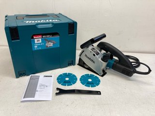 MAKITA 125MM WALL CHASER WITH 2 X DIAMOND MAKPAC 4 DISCS - MODEL SG1251J - RRP £305: LOCATION - BOOTH