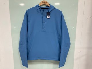 PETER MILLAR APPROACH INSULATED HALF-SNAP HOODIE IN VINTAGE INDIGO - SIZE X-LARGE - RRP £180: LOCATION - BOOTH