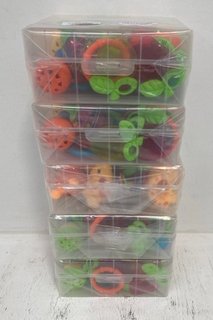 4 X BABY RATTLE TOY SETS IN CLEAR STORAGE BOXES: LOCATION - H14
