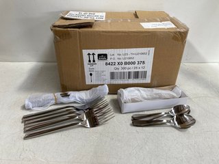 BOX OF ASSORTED AMEFA CUTLERY TO INCLUDE SET OF 12 AMEFA DESSERT FORKS IN STAINLESS STEEL: LOCATION - WH1