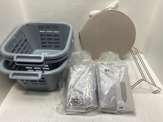 QTY OF ASSORTED JOHN LEWIS & PARTNERS LAUNDRY ITEMS TO INCLUDE IRONING BOARD COVER IN GREY: LOCATION - G3