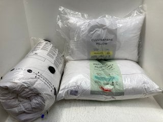3 X ASSORTED JOHN LEWIS & PARTNERS BEDDING ITEMS TO INCLUDE FIRM CLUSTER FIBRE PILLOW: LOCATION - G3