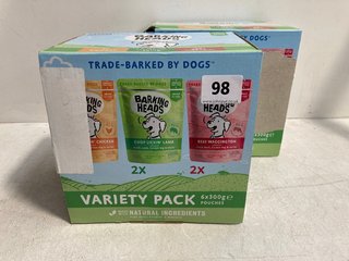 2 X BOXES OF BARKING HEADS VARIETY PACK WET DOG FOOD POUCHES IN VARIOUS FLAVOURS - BBE 23.03.2026: LOCATION - WH3