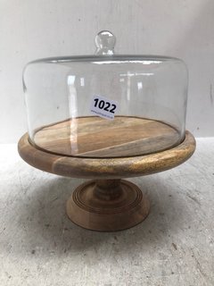 NKUKU RECYCLED GLASS CAKE DOME STAND RRP - £95: LOCATION - BR2
