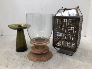 QTY OF ASSORTED NKUKU ITEMS TO INCLUDE NKUKU NAKKO SMALL LANTERN IN AGED ANTIQUE BRASS: LOCATION - BR3