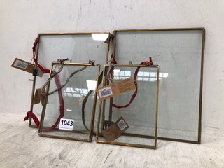 QTY OF ASSORTED NKUKU PICTURE FRAMES TO INCLUDE NKUKU KIKO FRAME IN BRASS SIZE : 8 X 10: LOCATION - BR3