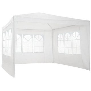 BARABAN 3 X 3M GAZEBO WITH 3 SIDE PANELS IN WHITE: LOCATION - BR13