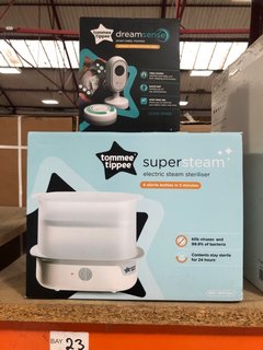 TOMMEE TIPPEE SUPER STEAM ELECTRIC STEAM STERILISER TO ALSO INCLUDE TOMMEE TIPPEE DREAM SENSE SMART BABY MONITOR: LOCATION - BR16