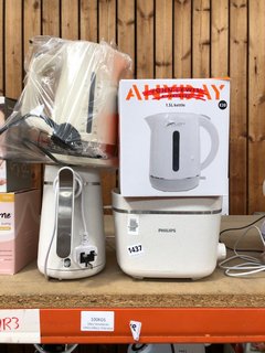 4 X ASSORTED KITCHEN APPLIANCES TO INCLUDE JOHN LEWIS & PARTNERS ANYDAY 1.5L KETTLE IN WHITE: LOCATION - AR3
