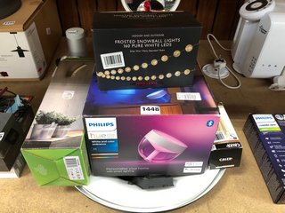 QTY OF ASSORTED ITEMS TO INCLUDE JOHN LEWIS & PARTNERS FROSTED SNOWBALL LED LIGHTS: LOCATION - AR3