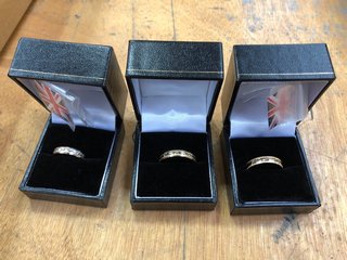 2 X 9CT GOLD RINGS TO ALSO INCLUDE 9CT WHITE GOLD RING: LOCATION - BT5