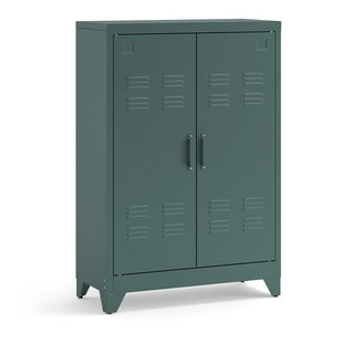 LA REDOUTE HIBA LOW METAL CABINET WITH TWO DOORS. RRP - £295: LOCATION - A3