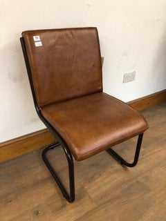 NKUKU NARWANA LEATHER DESK CHAIR IN AGED TAN RRP - £395: LOCATION - A2