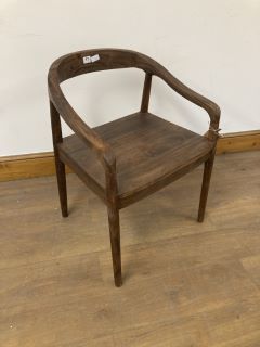 NKUKU ANBU ACACIA DINING CHAIR IN WASHED WALNUT RRP - £275: LOCATION - A2