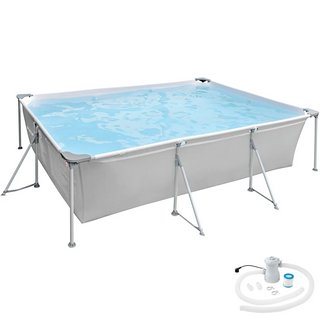 SWIMMING POOL RECTANGULAR WITH PUMP 300 X 207 X 70CM RRP - £214: LOCATION - A5
