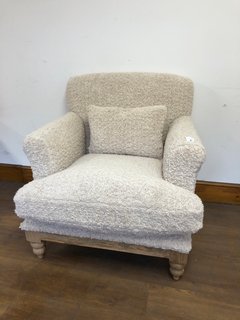 NKUKU OTAS COTTON TEDDY ARMCHAIR IN OFF WHITE RRP - £1500: LOCATION - A2