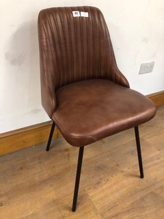 NKUKU HARSHA LEATHER DINING CHAIR RRP - £325: LOCATION - A2