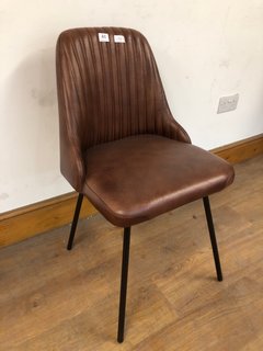 NKUKU HARSHA LEATHER DINING CHAIR RRP - £325: LOCATION - A2