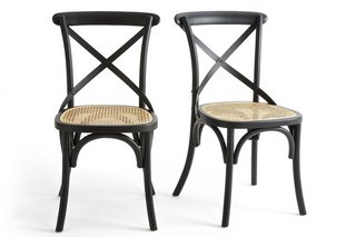 LA REDOUTE SET OF 2 CEDAK WOOD CHAIRS. RRP - £350: LOCATION - A3