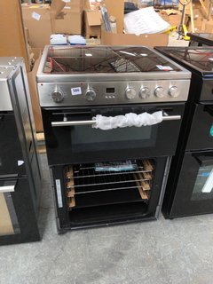 HISENSE HDE3211BXUK 60CM ELECTRIC COOKER WITH CERAMIC HOB - BRUSHED STAINLESS STEEL A+/A RATED DOUBLE OVEN - RRP £399: LOCATION - A8