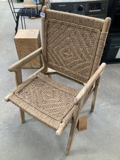 NKUKU VINAY WOVEN DINING CHAIR IN NATURAL - RRP £295: LOCATION - B1