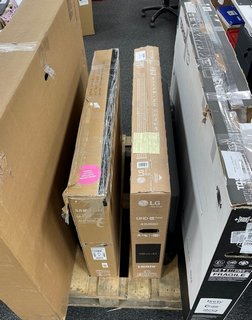 PALLET OF 6 VARIOUS TV'S. (TO INCLUDE 50" TOSHIBA MODEL NUMBER 50UA2B63DB, 55" TOSHIBA MODEL NUMBER 55UF3D53DB, 43" PANASONIC MODEL NUMBER TX-43MX600B, SAMSUNG 32" MODEL NUMBER UE32T5300AK, TOSHIBA 3