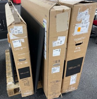 PALLET OF 5 ASSORTED TV'S. (CONSISTING OF LG 50" 4K - 50QNED816RE, LG 65" 4K - 65UR78006LK, SAMSUNG 75" QLED 8K - QE75QN800CT, SONY 75" 4K - KD-75X85L, LG 75" 4K - 75QNED916QE. ALL PCBS REMOVED, SPAR