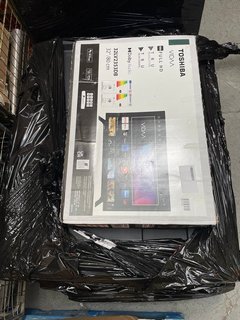 ASSORTED PALLET OF 7 MIXED TV'S. (TO INCLUDE 32" TOSHIBA LED, 55" RCA QLED, 50" JVC 4K LED FIRE, 43" PANASONIC 4K SMART, 43" RCA LED
PCBS REMOVED, SALVAGE SPARES) [JPTM111081]