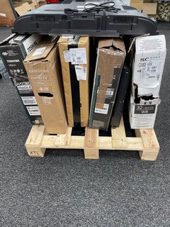 PALLET OF 10 ASSORTED VARIOUS MAKES AND MODELS TVS. (PCBS REMOVED SALVAGE SPARES) [JPTM112818]