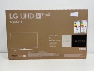 LG UHD A1 THINQ 43" TV: MODEL NO 43UR81006LJ. (SEALED UNIT). [JPTM112509]
