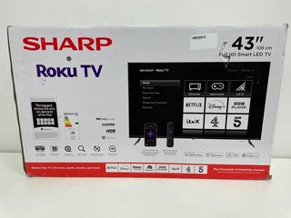 SHARP ROKU FULL HD SMART LED 43" TV: MODEL NO 43FD7K. (SEALED UNIT). [JPTM112504]
