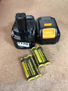 QTY OF ASSORTED BATTERIES TO INCLUDE 4 X SKYWOLFEYE 18650 LI-ION BATTERIES: LOCATION - BR9