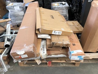 PALLET OF ASSORTED FLAT PACK ITEMS TO INCLUDE VOUNOT SIDE AWNING: LOCATION - B9 (KERBSIDE PALLET DELIVERY)