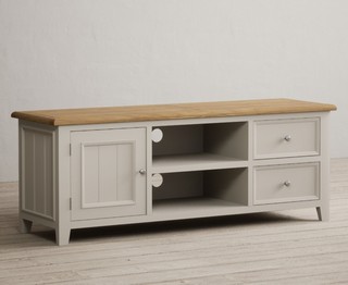 WEYMOUTH/HEMSBY SOFT WHITE SUPER WIDE TV CABINET - RRP £579: LOCATION - C2