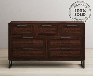 DAKOTA 3 OVER 4 WIDE CHEST OF DRAWERS - RRP £759: LOCATION - C2