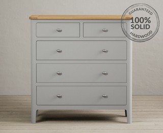 LOXTON/SHERINGHAM LIGHT GREY 2 OVER 3 CHEST OF DRAWERS - RRP £679: LOCATION - C2
