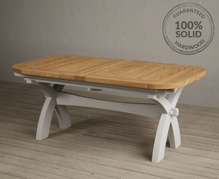 ATLAS/STONELEIGH X CROSS LEG DOUBLE EXTENTION TABLE - SOFT WHITE PAINTED - RRP £1299: LOCATION - C5