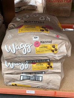 3 X 15KG BAGS OF WAGG KENNEL WORKING DOG FOOD IN CHICKEN FLAVOUR ( B.B DATE 30.3.2024 ): LOCATION - CR