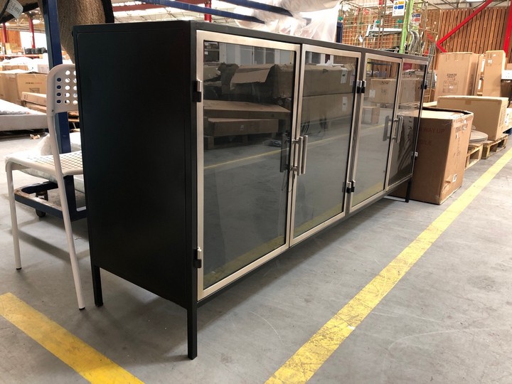 John Pye Auctions KILKENNY SIDEBOARD IN BLACK SILVER WITH GLASS DOOR