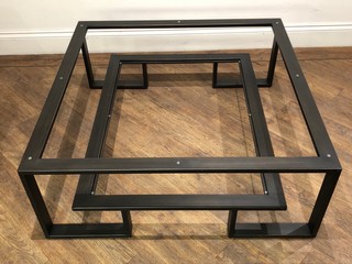 LARGE SQUARE COFFEE TABLE BASE FRAME IN ANTIQUE BRONZE FINISH: LOCATION - A2