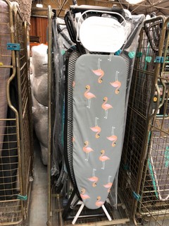 QTY OF ASSORTED IRONING BOARDS TO INCLUDED MINKY ERGO BLACK & GREEN IRONING BOARD ( CAGE NOT INCLUDE ): LOCATION - B8 (KERBSIDE PALLET DELIVERY)