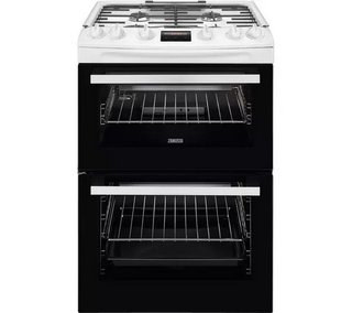 ZANUSSI DOUBLE GAS COOKER : MODEL ZCG63260WE - RRP £739: LOCATION - B2
